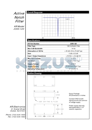 2355-120 datasheet - Active Notch Filter