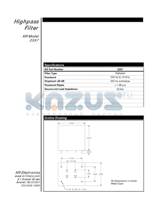 2357 datasheet - Highpass Filter