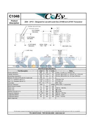C1048 datasheet - DDS - EP13 - Designed for use with Level One LXT400 and LXT441 Transceiver