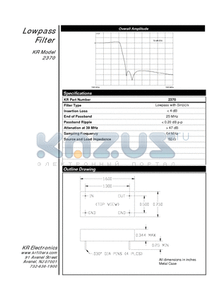 2370 datasheet - Lowpass Filter