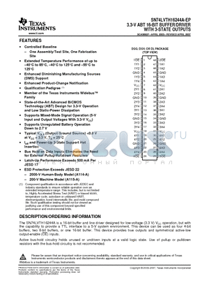 8W244AMDGGREPG4 datasheet - 3.3-V ABT 16-BIT BUFFER/DRIVER WITH 3-STATE OUTPUTS