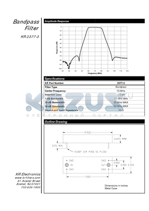 2377-3 datasheet - Bandpass Filter