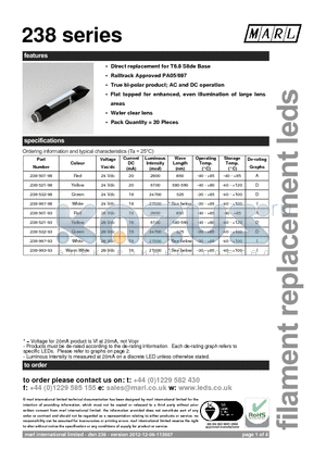 238-521-94-38 datasheet - Direct replacement for T6.8 Slide Base