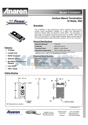 C10A50Z4 datasheet - Surface Mount Termination