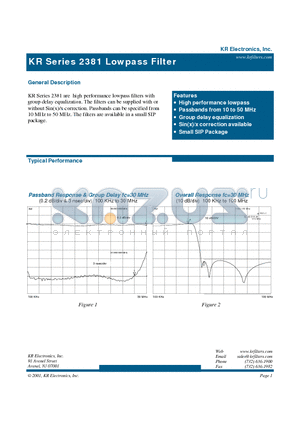 2381 datasheet - HDTV Filter