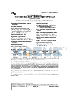 8XC51RA datasheet - CHMOS SINGLE-CHIP 8-BIT MICROCONTROLLER