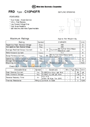 C10P40FR datasheet - FRD / Dual Diodes - Anode Common