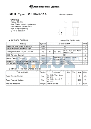 C10T04Q-11A datasheet - Schottky Barrier Diode