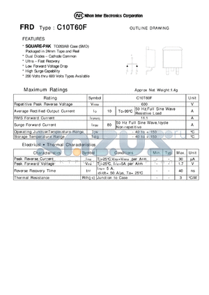 C10T60F datasheet - SQUARE-PAK, Dual Diodes, Ultra Fast Recovery, Low Forward Voltage Drop