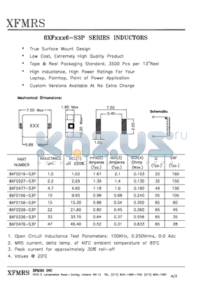 8XF0336-S3P datasheet - INDUCTOR