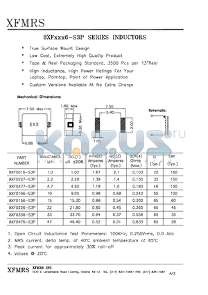 8XF0476-S3P datasheet - INDUCTOR