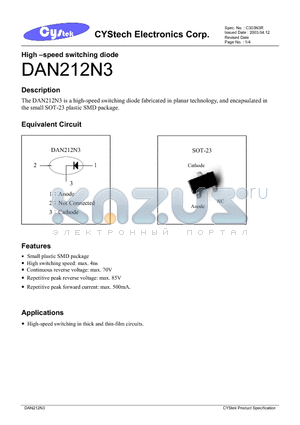DAN212N3 datasheet - High-speed switching diode