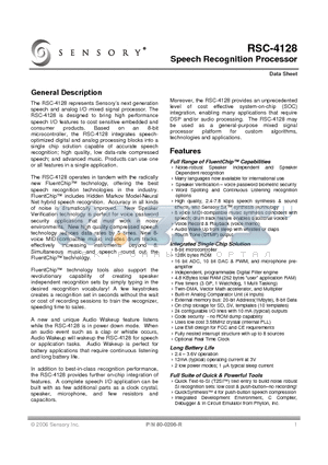 80-0206-R datasheet - Speech Recognition Processor