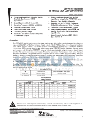 CDCV857BDGGR datasheet - 2.5-V PHASE-LOCK LOOP CLOCK DRIVER