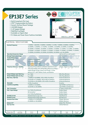 EP13E7 datasheet - OSCILLATOR