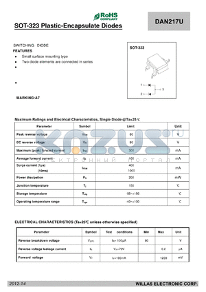 DAN217U datasheet - SOT-323 Plastic-Encapsulate Diodes