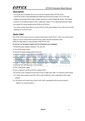 EP1551 datasheet - Evaluation Board Manual