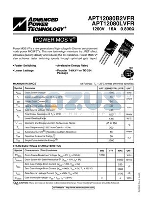 APT12080B2VFR datasheet - POWER MOS V