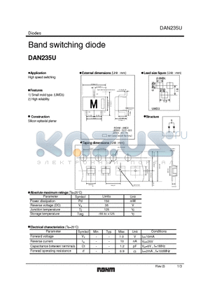 DAN235U datasheet - Band switching diode