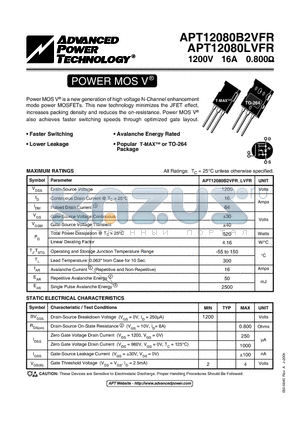 APT12080LVFR datasheet - POWER MOS V