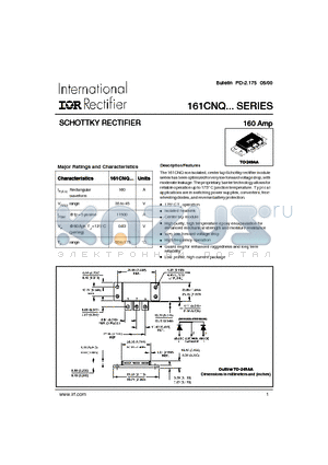 161CNQ datasheet - SCHOTTKY RECTIFIER