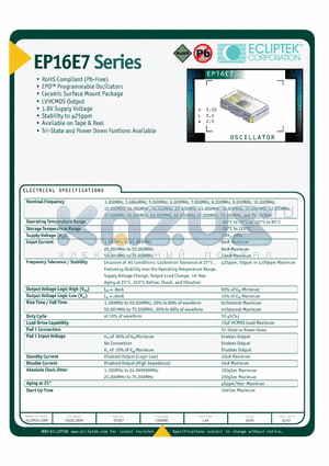 EP16E7 datasheet - OSCILLATOR