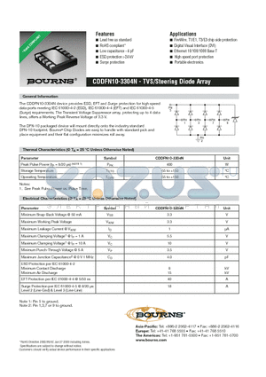 CDDFN10-3304N datasheet - TVS/Steering Diode Array