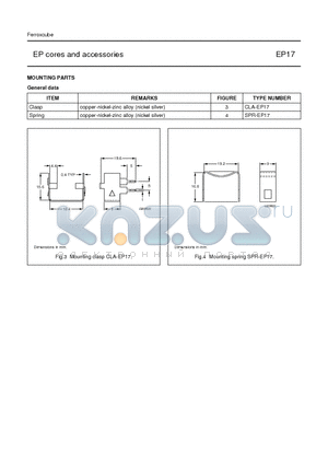 EP17_1 datasheet - EP cores and accessories