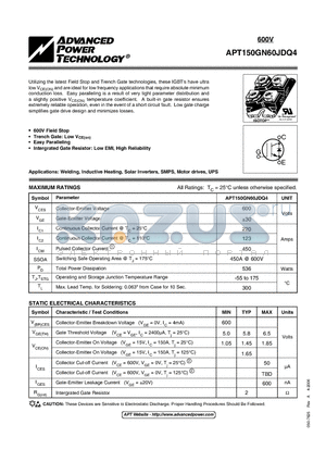 APT150GN60JDQ4 datasheet - IGBT