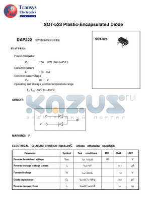 DAP222 datasheet - Plastic-Encapsulated Diode