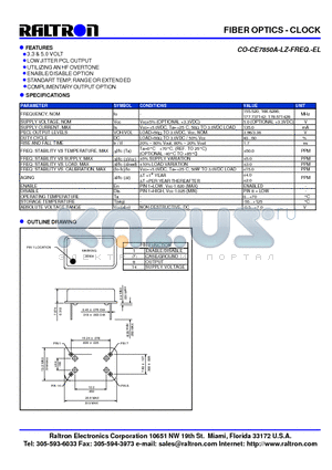 CO-CE7850A-LZ-FREQ-EL datasheet - FIBER OPTICS - CLOCK