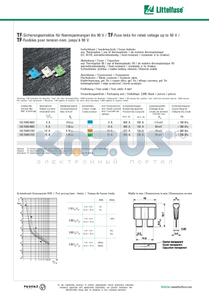 162.7049.4402 datasheet - TF-Fuse links for rated voltage up to 90 V