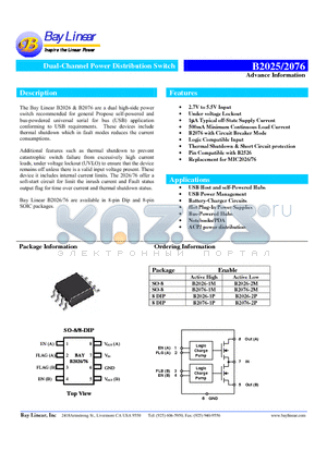 B2026-2P datasheet - Dual-Channel Power Distribution Switch