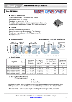 CDEI10D38NP-1R8P datasheet - POWER INDUCTORS