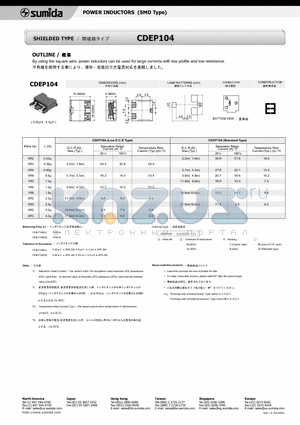 CDEP104-0R3C-88 datasheet - POWER INDUCTORS (SMD Type)