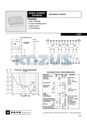 DAT48060 datasheet - Attenuator 4 Section