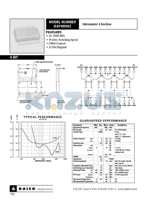 DAT48062 datasheet - Attenuator 4 Section