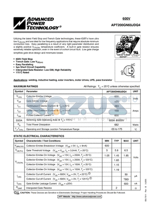 APT200GN60JDQ4 datasheet - IGBT