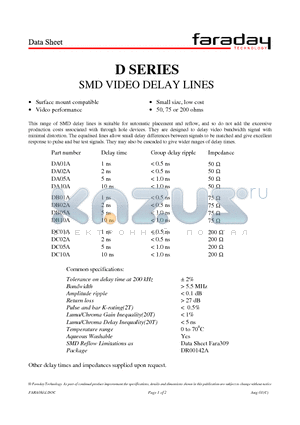 DB05A datasheet - SMD VIDEO DELAY LINES