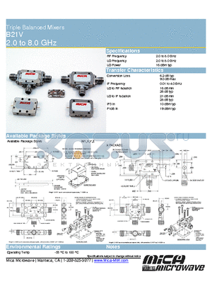 B21V datasheet - Triple Balanced Mixers 2.0 to 8.0 GHz