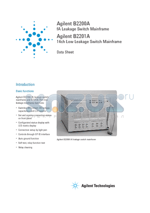 B2201A datasheet - Leakage Switch Mainframe