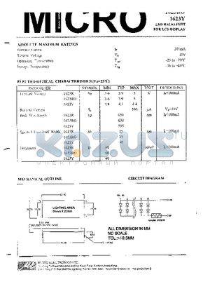 1623R datasheet - LED BACKLIGHT FOR LCD DISPLAY