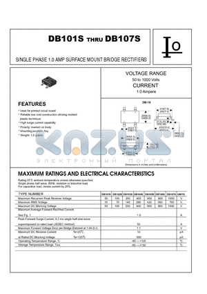 DB101S datasheet - SINGLE PHASE 1.0 AMP SURFACE MOUNT BRIDGE RECTIFIERS