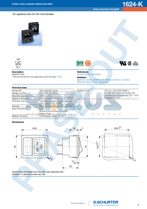 1624-K-H-ABCN-D-EGOP-I datasheet - IEC Appliance Inlet C20 with Circuit Breaker