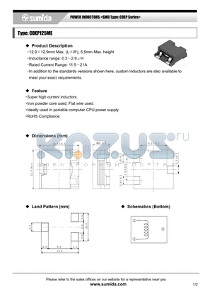 CDEP125MENP-0R7N datasheet - POWER INDUCTORS