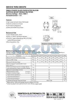 DB103S datasheet - SINGLE-PHASE GLASS PASSIVATED SILICON