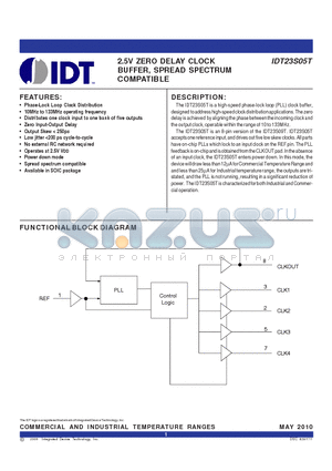 23S05T-1DCG8 datasheet - 2.5V ZERO DELAY CLOCK BUFFER, SPREAD SPECTRUM COMPATIBLE