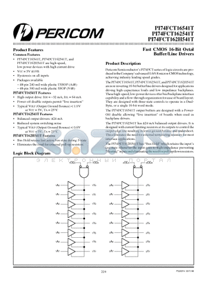 162541AT datasheet - Fast CMOS 16-Bit Octal Buffer/Line Drivers