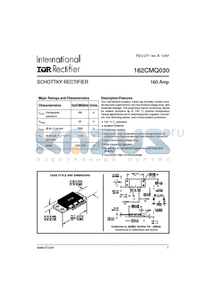 162CMQ030 datasheet - SCHOTTKY RECTIFIER