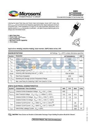 APT30GN60K datasheet - Resonant Mode Combi IGBT